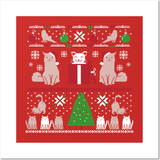 Christmas Xmas Cat Cats Posters and Art